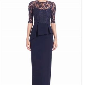 Teri Jon full length navy dress